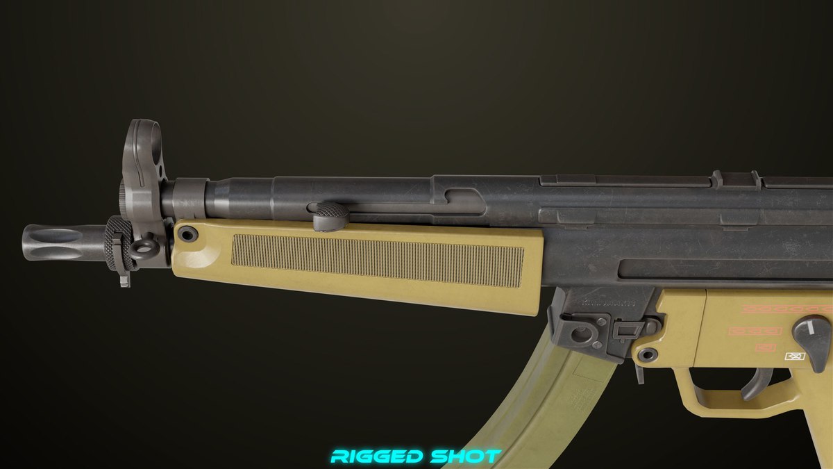 Two Machine Gun 15 Sandal Single Mat URP HDRP Textures