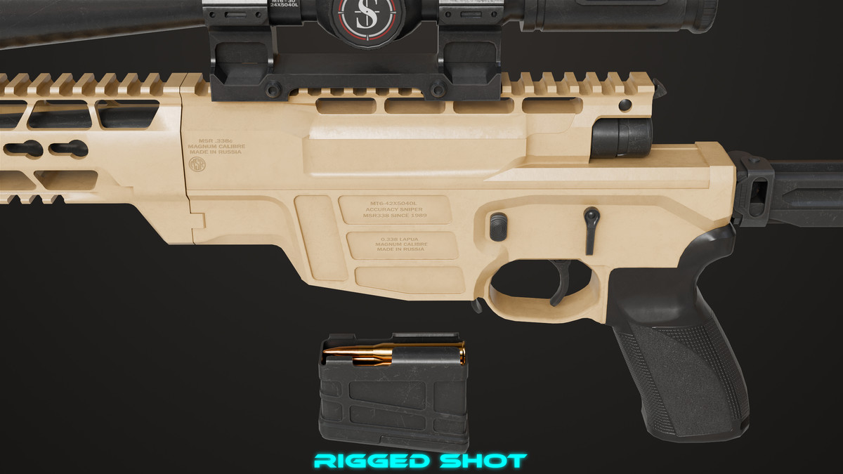 Sniper Rifle 04 Sandal URP HDRP Textures