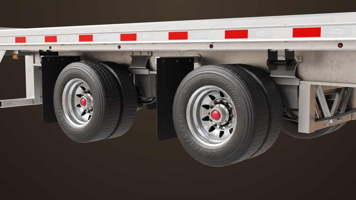 Flat Bed Trailer 05 Heavy Truck URP HDRP Textures