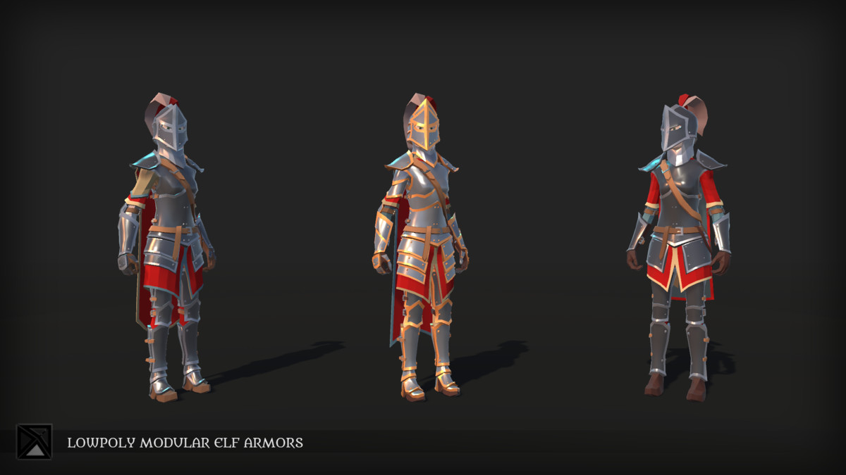 Lowpoly Elves Modular Armors - MEDIEVAL FANTASY SERIES
