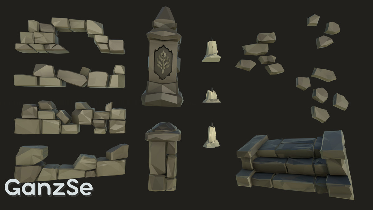 GanzSe Sacred Graveyard - Stylized Low Poly Environment