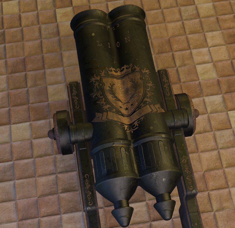 Thunderstrike Double Barrel Ornate Historical Cannon
