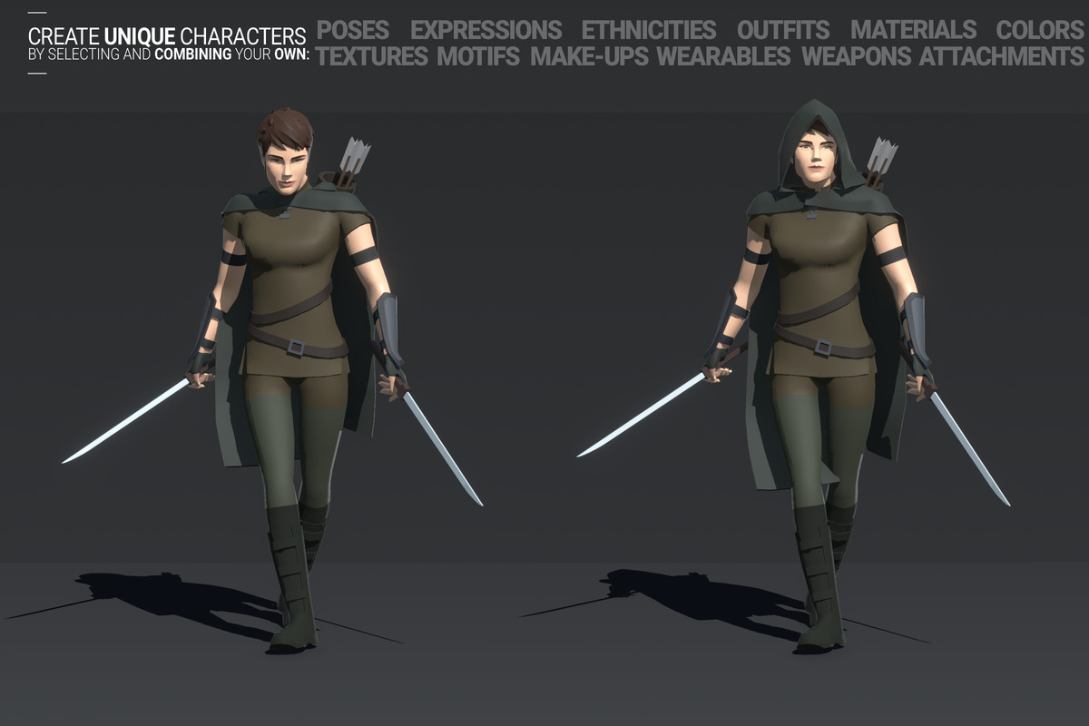 Polyquest Heroes: Warrior I Huntress