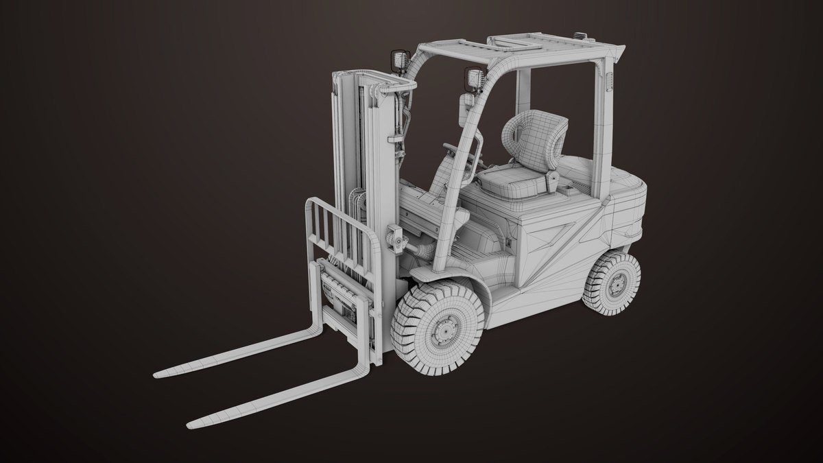 Forklift Truck03 Green URP HDRP Textures