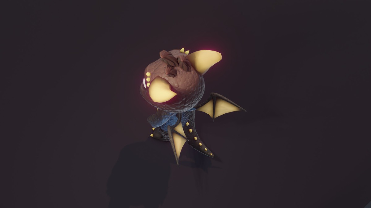 Cartoon Black Baby Dragon 3D Model (Low-Poly, Game-Ready, Animated, Built-In)