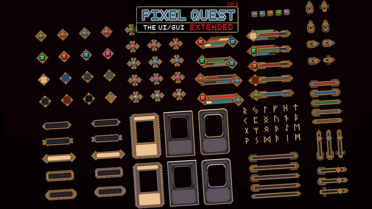 2D Pixel Quest Vol.6 - The UI/GUI EXTENDED