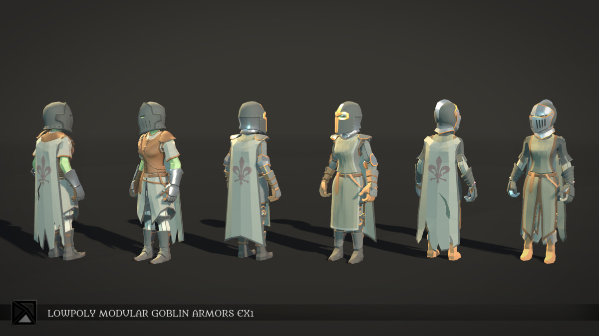 Low Poly Goblins Modular Armors Bundle - LOWPOLY MEDIEVAL FANTASY SERIES