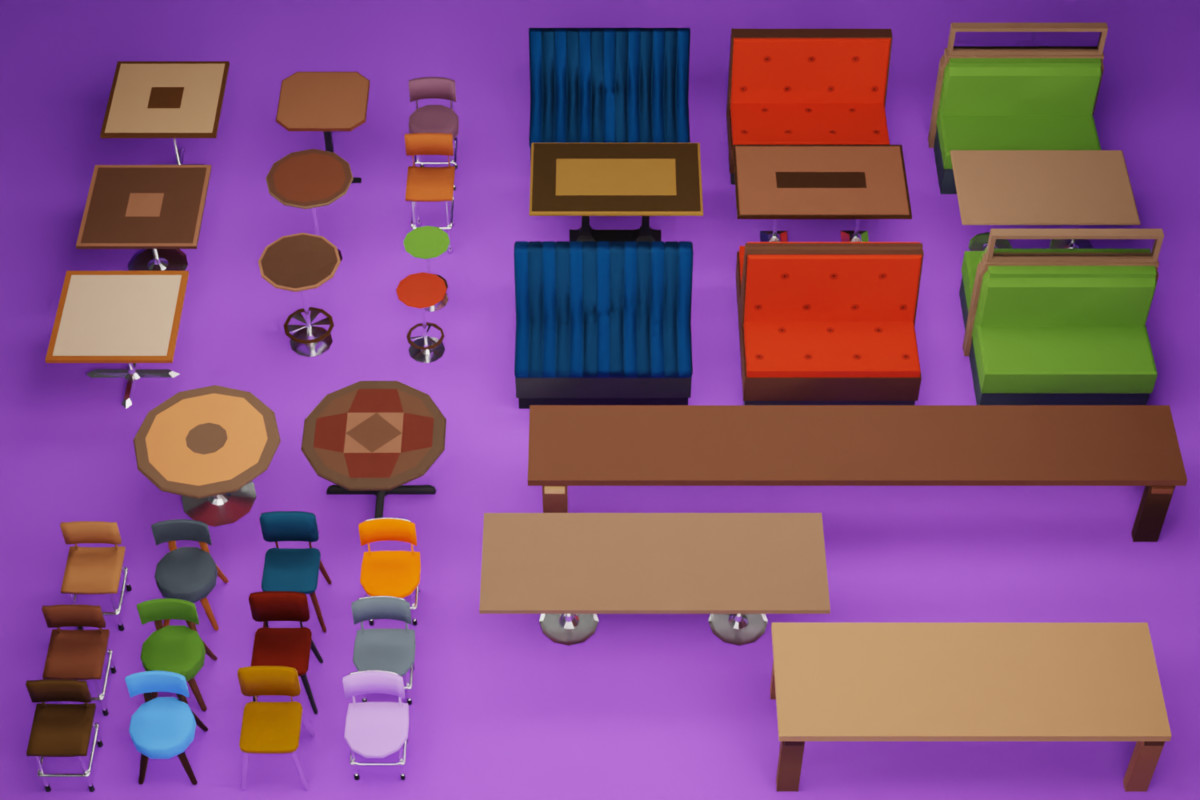 Low-Poly Bakery Props