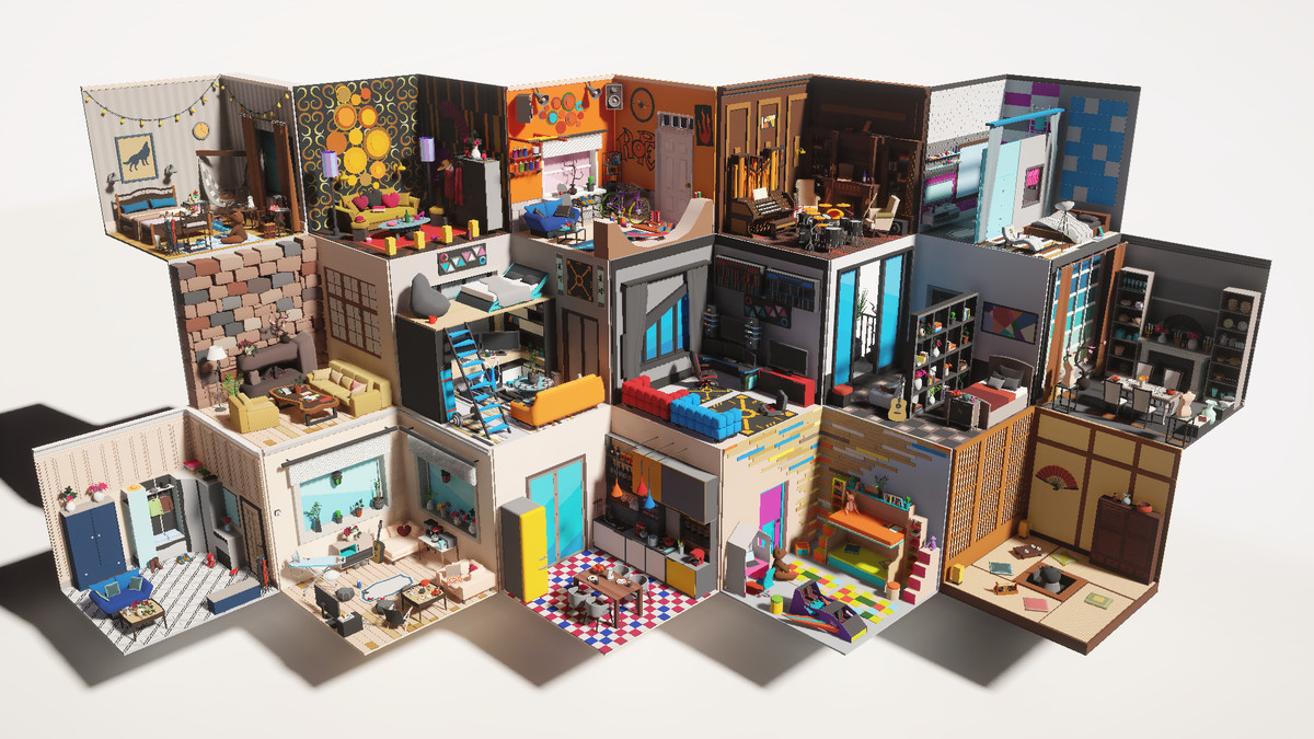 Low Poly 15 Rooms 1000+ objects Vol.1