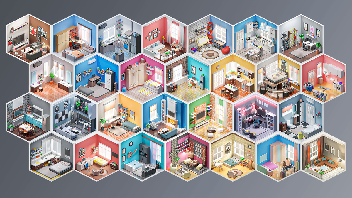 Interior 3 - Low Poly 3D Models Pack