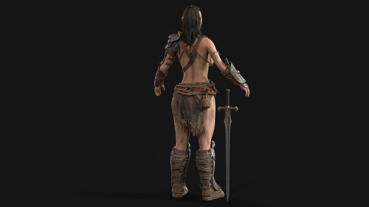 Barbarian Girl Game Ready