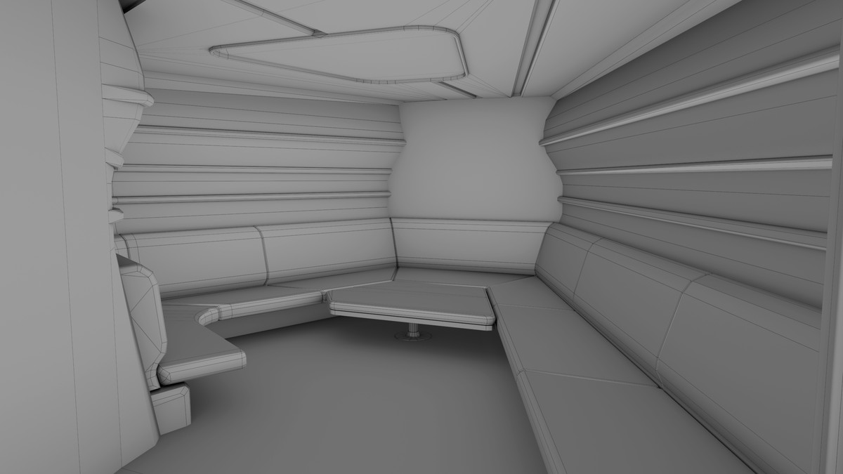 Yacht Boat 01 Black with Interior HDRP URP Textures