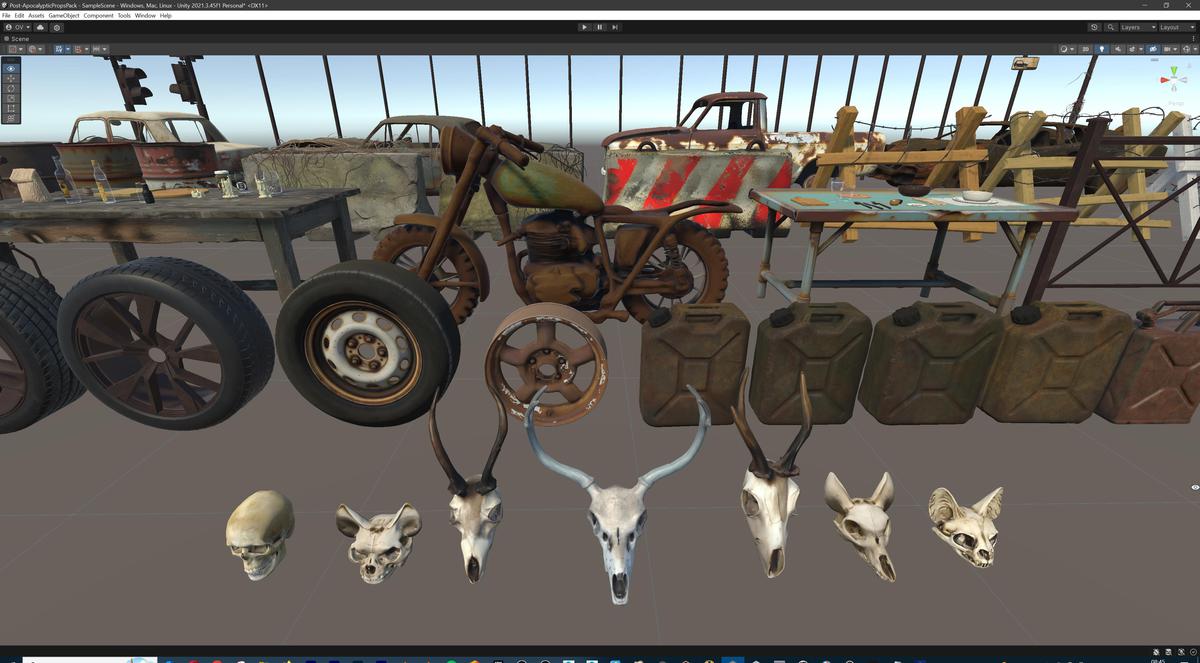 Post-Apocalyptic Survival Urban City Props and Road Signs Pack - 135 3d Models