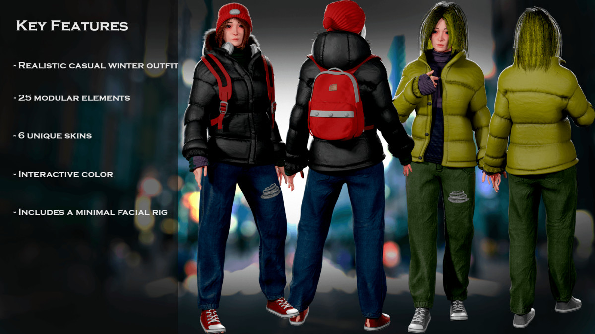 Urban Student Girl – Casual Winter Character