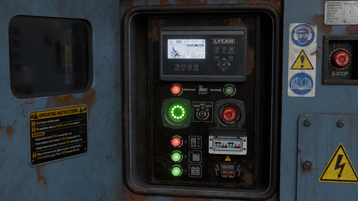 Diesel Generator (Interactive - Game ready)