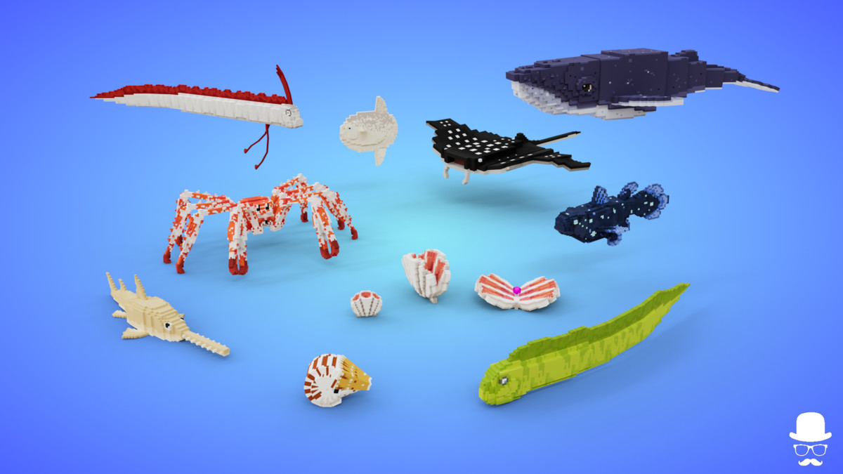 Voxel Ocean Animals Pack 2