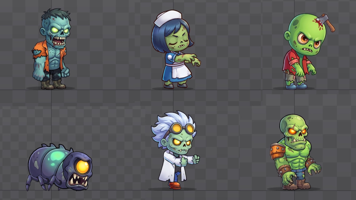 Zombie Game Creation Pack - 21 Spine Characters