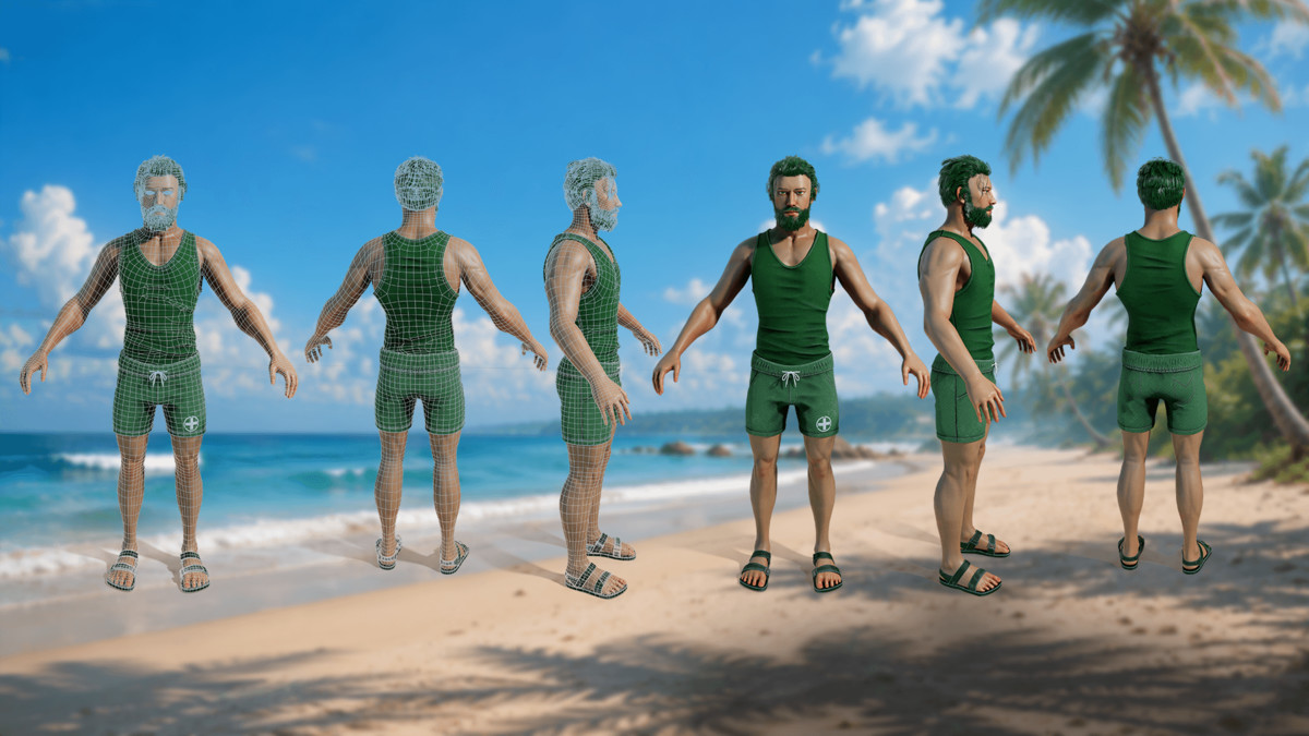 Coastal Lifeguard Man – Summer Beach Character