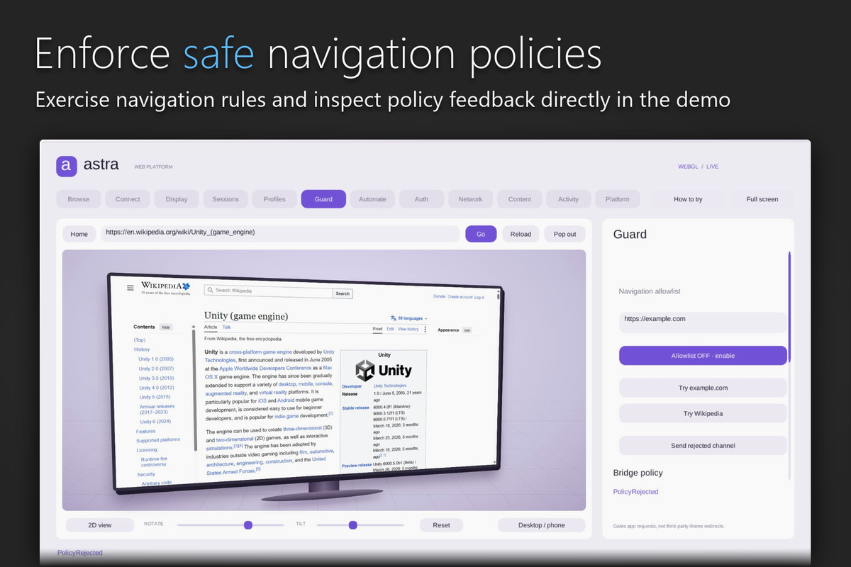Astra Web Platform - WebView, JS Bridge & OAuth Toolkit