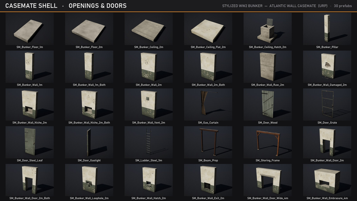 Stylized WW2 Bunker: Atlantic Wall Casemate | Modular Military Environment Kit