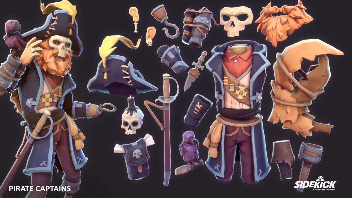 Pirate Captains - Sidekick Modular Characters by Synty