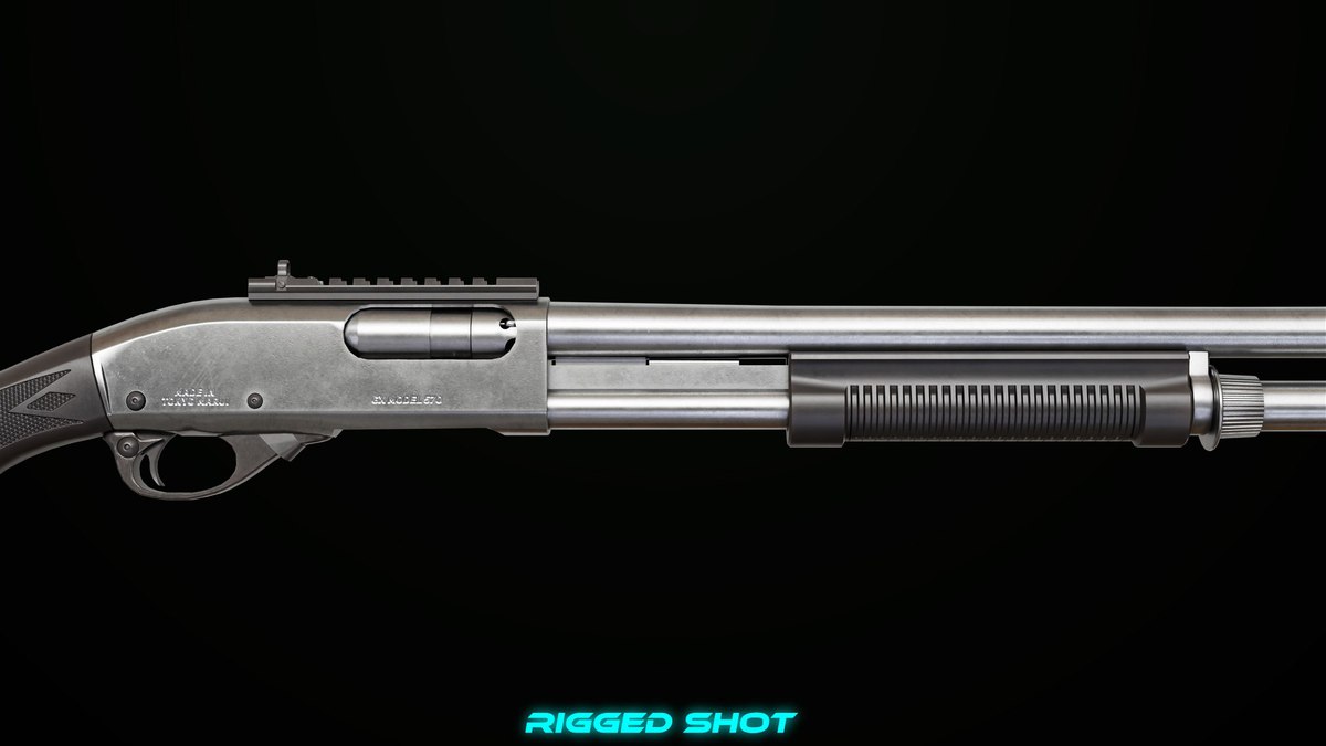 Long Shotgun 01 Black And Silver Single Mat URP HDRP Textures