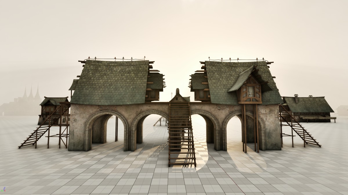 Medieval 3D Buildings Set