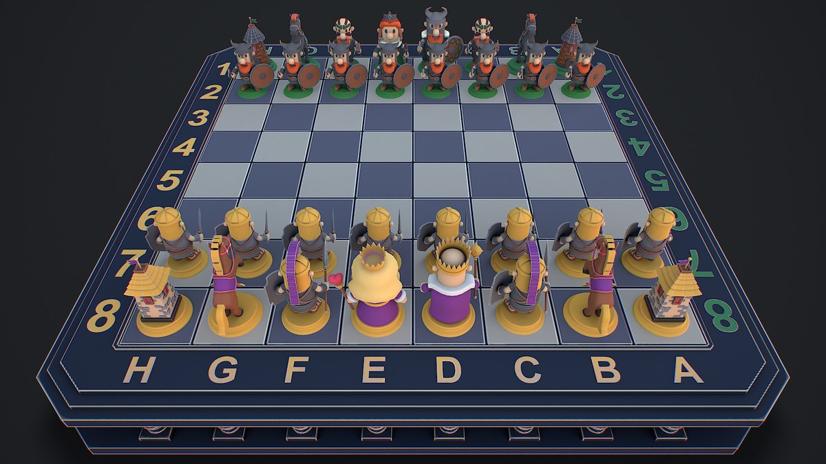 Chess game ready 3d model