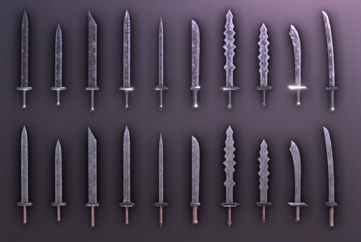 Modular Melee Swords & Shields Pack | Low Poly Stylized Procedural Weapon Pack