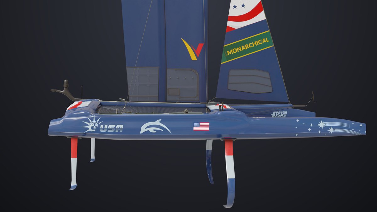 Yacht Sailing Boat 02 Blue URP HDRP Textures