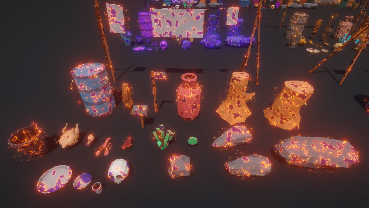 Magical Polygon Props(with Burn & Reveal FX)