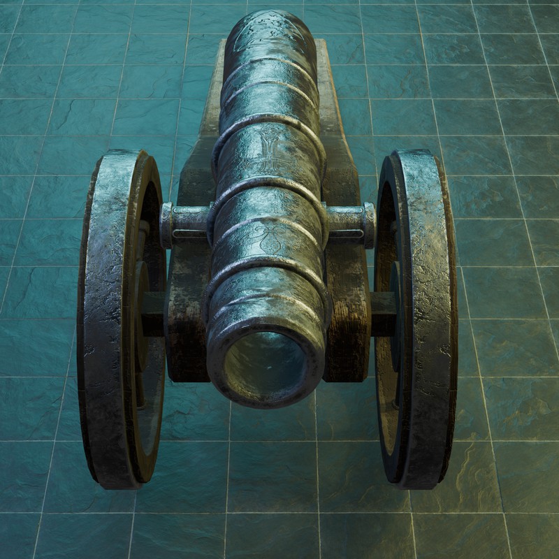 Historical Field Cannon Game Ready with LODs & PBR Textures