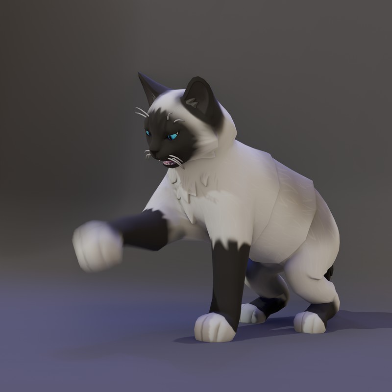 Low Poly Stylized Kittens