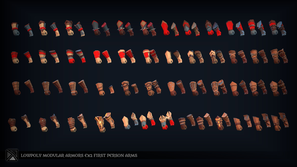 Lowpoly Modular Armors Ex2- First Person Arms - MEDIEVAL FANTASY SERIES