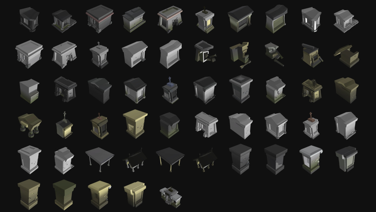 Gravefield Cemetery Kit - PRO (800+ assets)