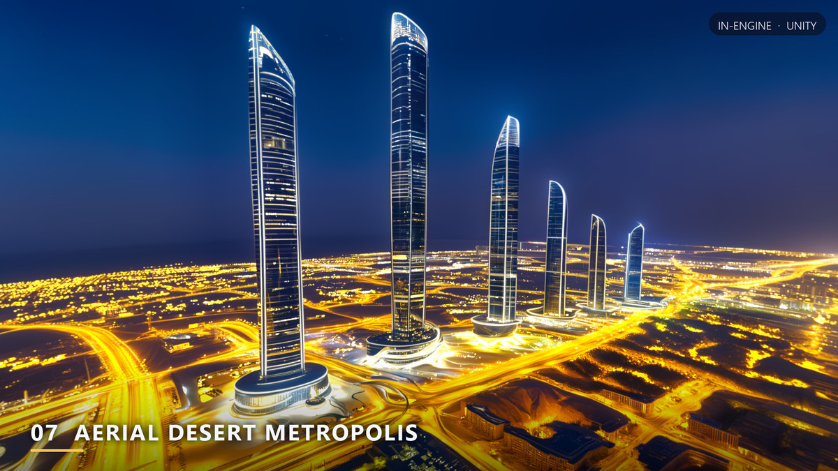 City Lights at Night - 8K True HDR Skyboxes (URP, HDRP)