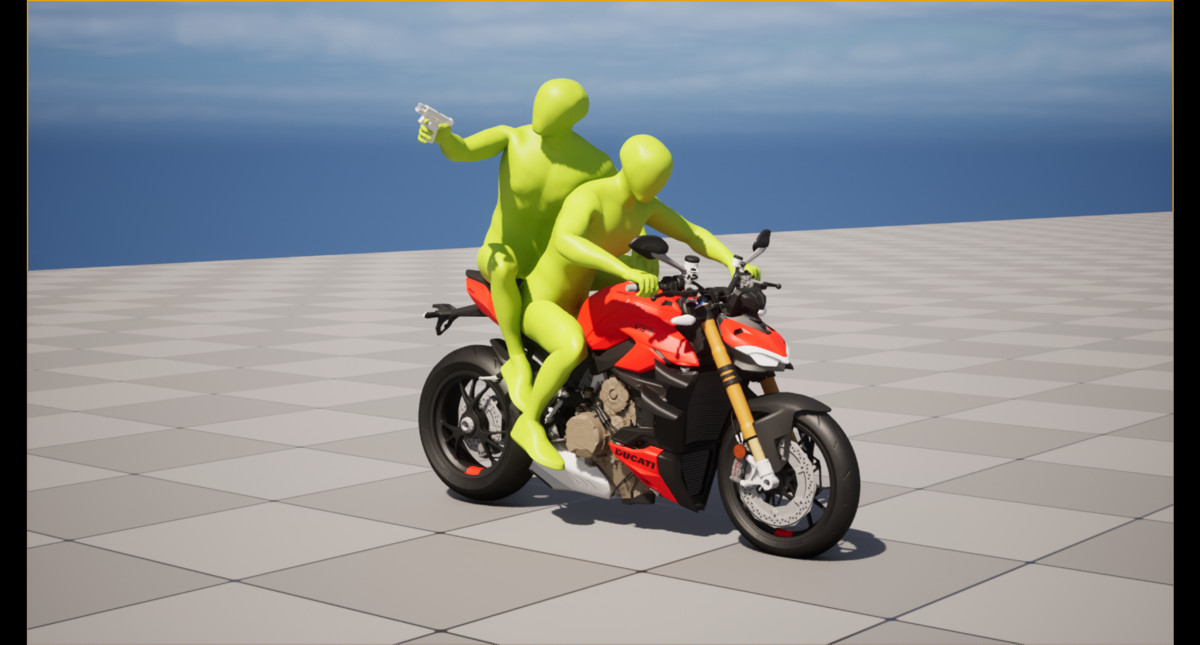 Bike Ride & Shoot Animation