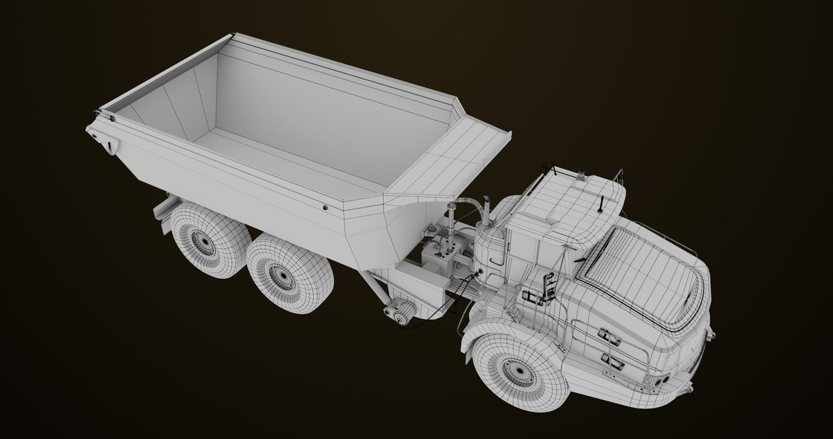 Articulated Dirty Mining Truck 03 URP HDRP Textures