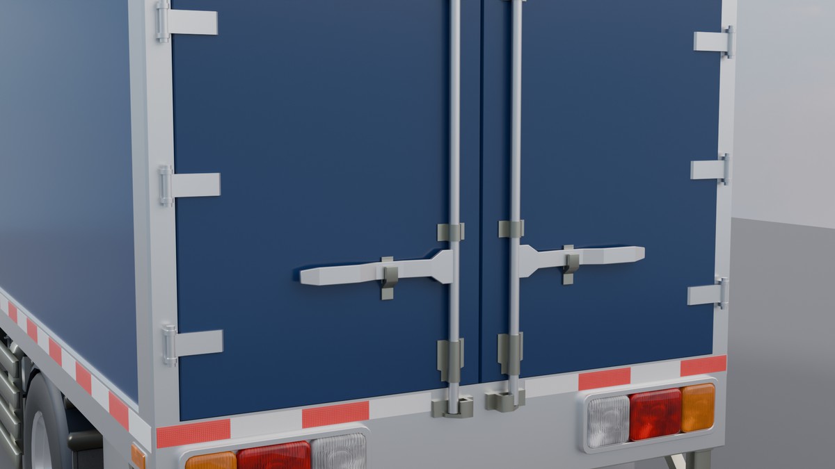 Cargo Box Truck 3D Model – Game Ready Interior, Openable Doors & Custom Branding