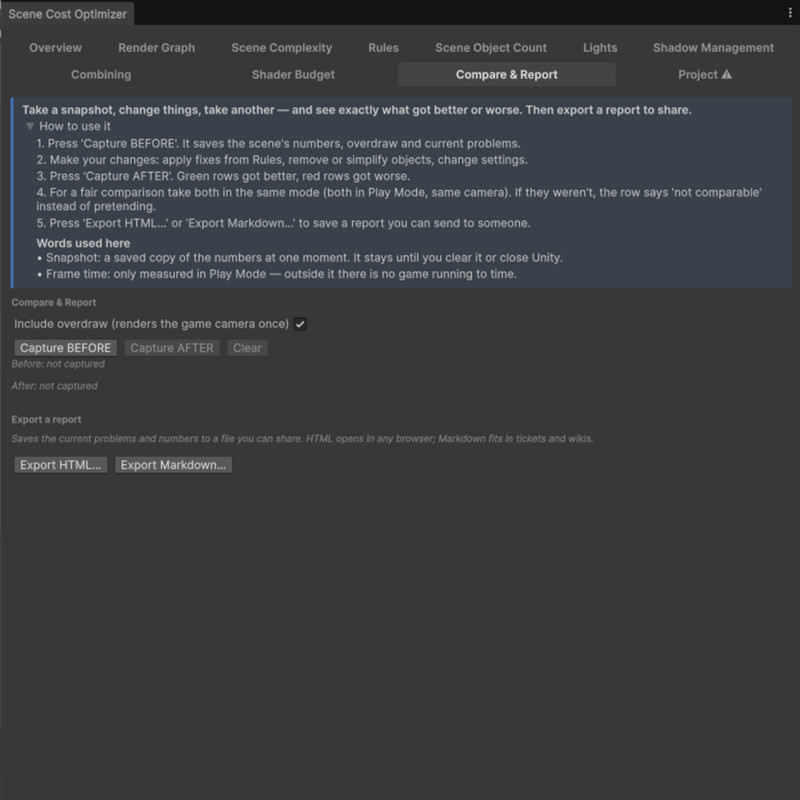 Scene Cost Optimizer — Combines, Fixes and Upgrades your Scene