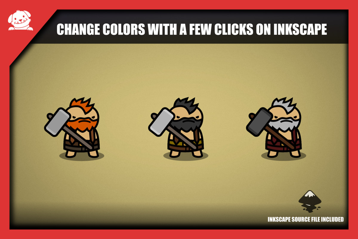 Simple 2D Cute Wild West Characters