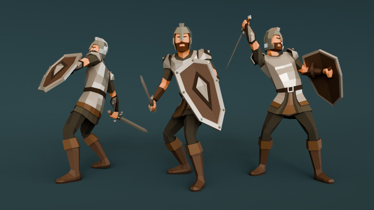 Medieval Warrior Ultra Low-Poly