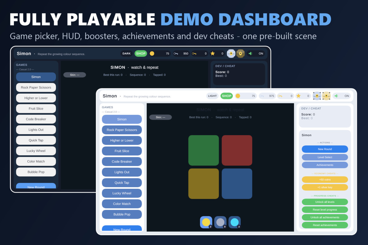 Mini Game Templates Casual 2.0 - 10 Casual Starters for Unity