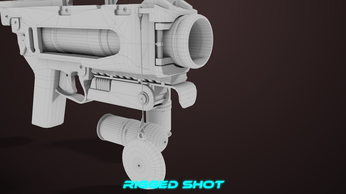 Grenade Launcher 04 Black URP HDRP Textures