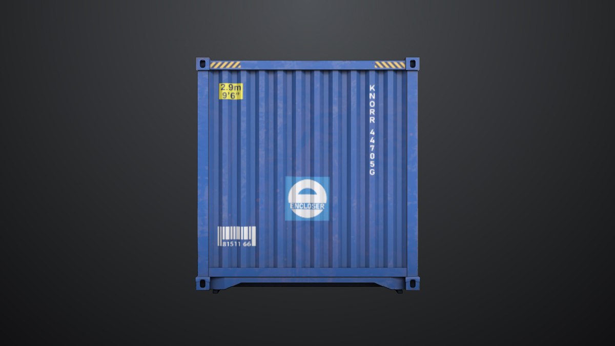 5 Cargo Container 20ft Single Mat URP HDRP Textures