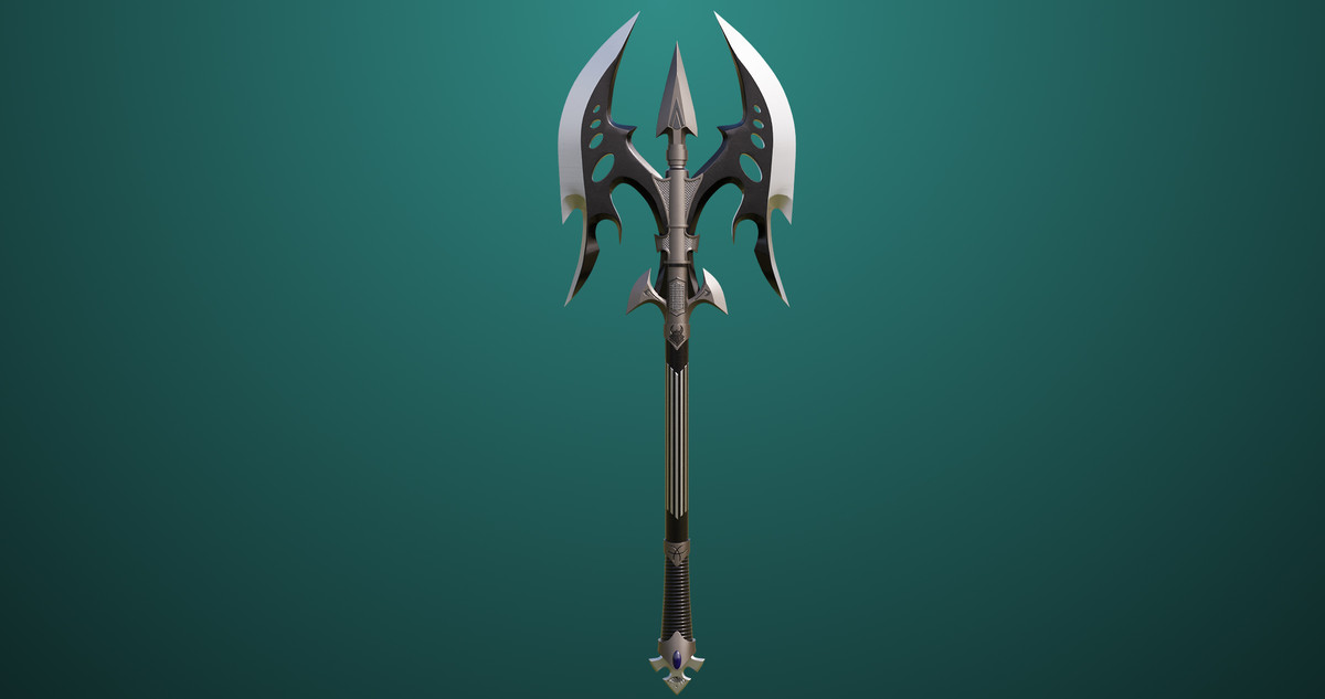 Battle Axe 01 Silver URP HDRP Textures