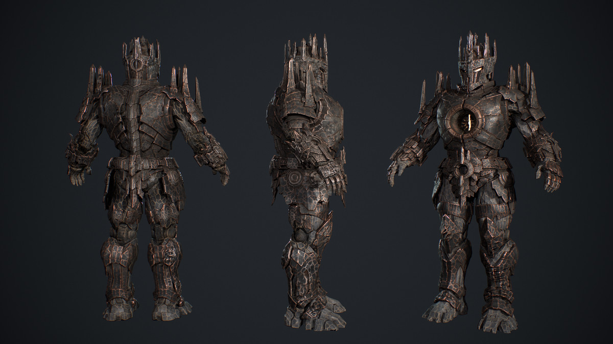 Armored Stone Golem - Dark Fantasy Boss