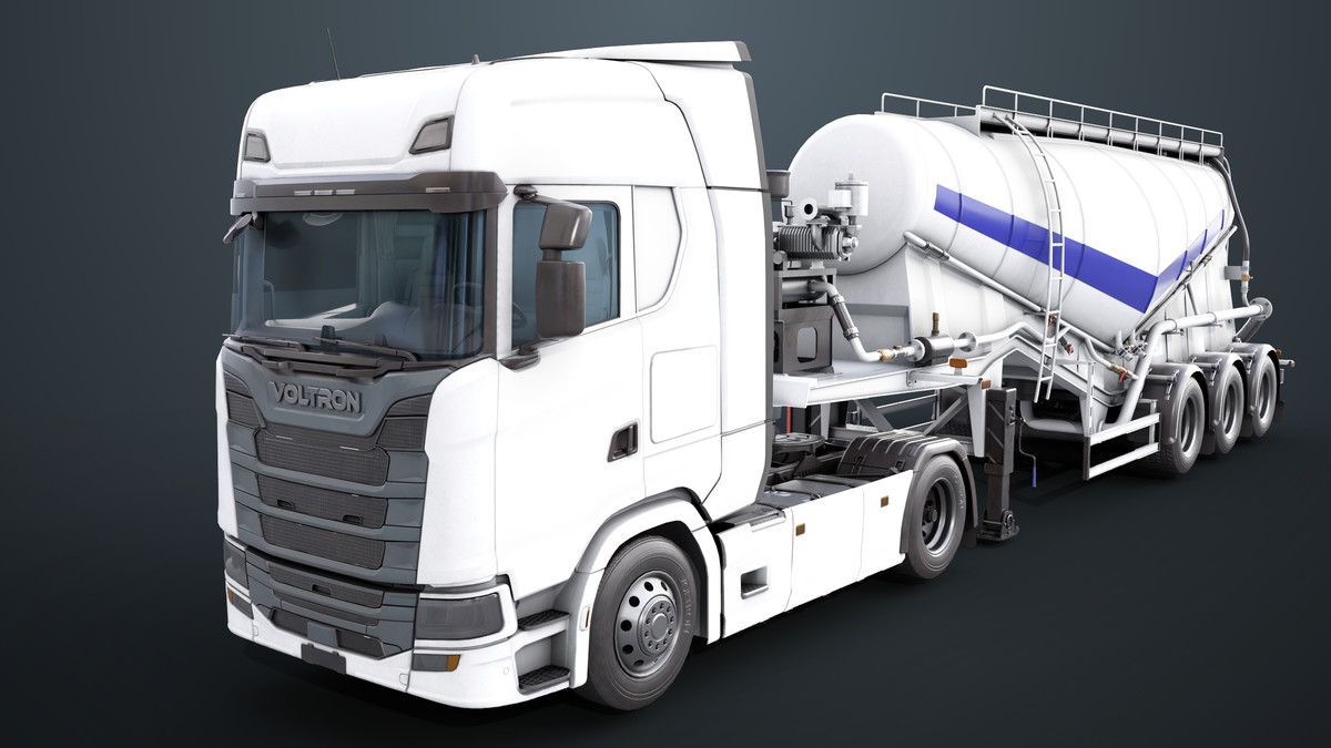 Chassis06 Cement Trailer 01 White URP HDRP Textures