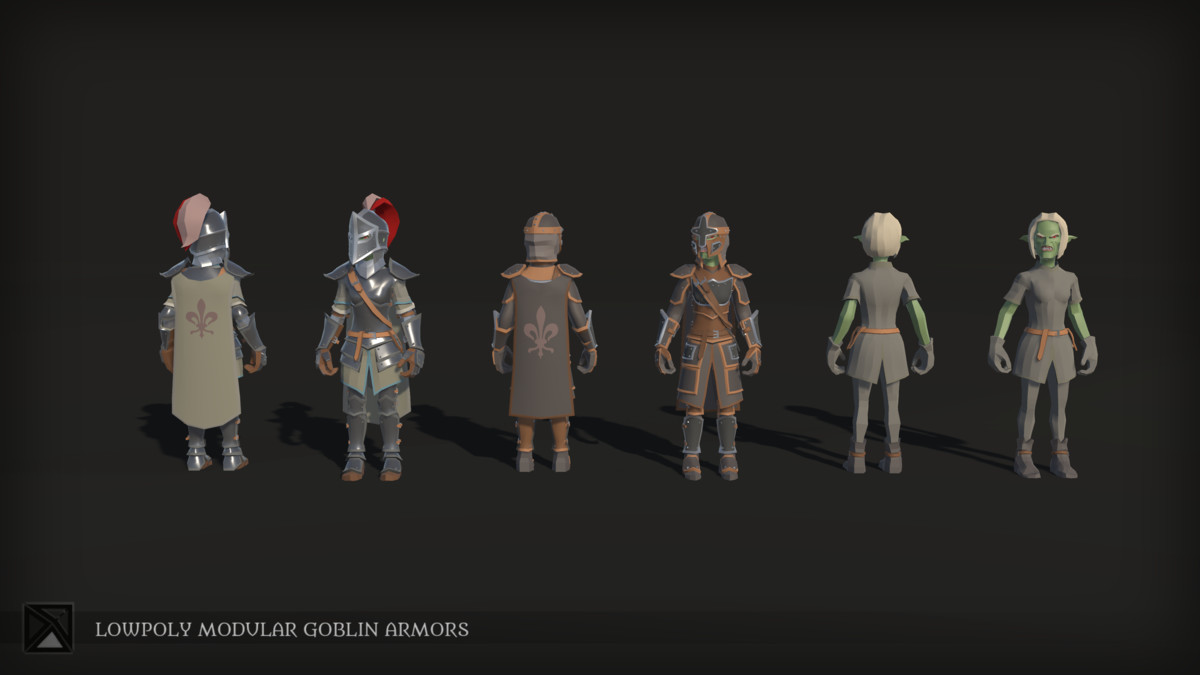 Low Poly Goblins Modular Armors Bundle - LOWPOLY MEDIEVAL FANTASY SERIES