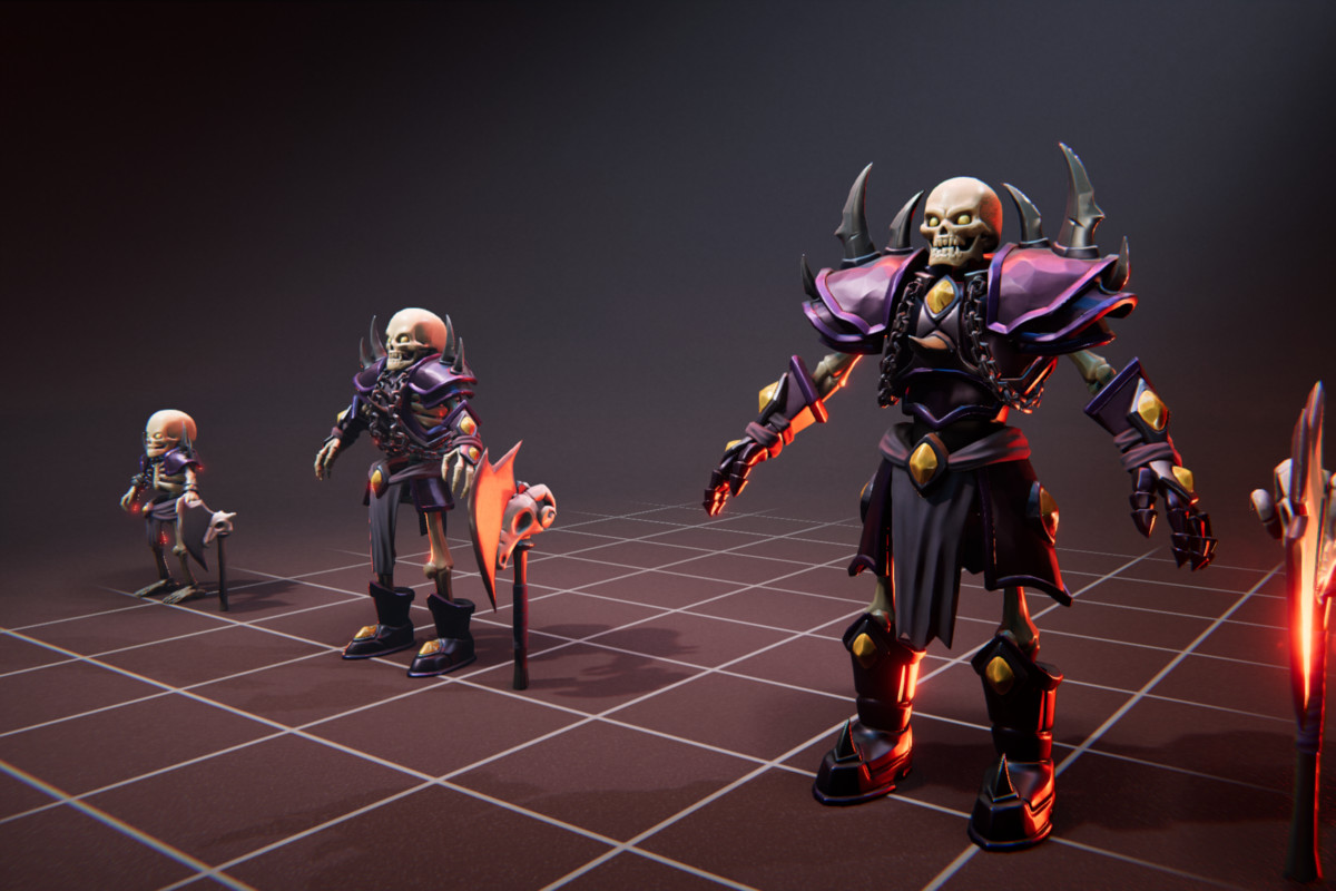 Dark Knight Skeleton - 3 Characters + Animations